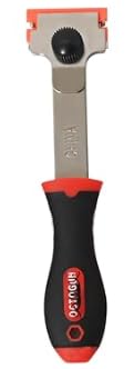 Newborn Scrapper Tool & Octogun 208D Drip-Free Caulk Gun - Integrated 4-Sided Tooling Square & 2-Sided Scraper | 12:1 Thrust Ratio | Lightweight Plastic Design with Revolving Barrel