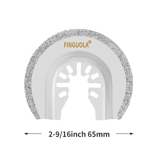 Oscillating Tool Blades, Diamond Carbide Multi Tool Blades for Grout Removal and Soft Tile Cut, Semi Circle Finger Segment Swing Grit Grout Oscillating Saw Blades (4PCS Semi Circle)