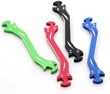 RC Multi-Function Wrench Turnbuckle Nut Ball Joint Remover 3mm 4mm 5mm 5.5mm Universal Repair Tool Aluminum Alloy for 1/10 1/8 1/24 Crawler Truck Off Road Car Boat Drone Airplane (Black)