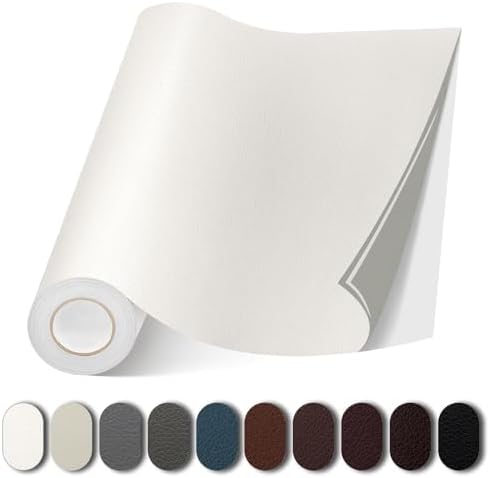 Leather Repair Patch, Self Adhesive Leather Repair, Large Vinyl Patch Tape for Couches, Furniture, Car Seats, Cabinets, Wall, Handbags （3.5X79 Inch, White）