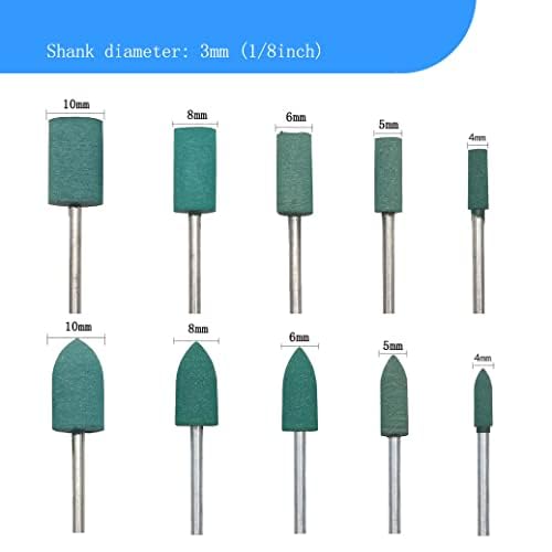 𝐋𝐮𝐨 𝐤𝐞 100 Pcs Rubber Polishing Kits, 1/8'' Shank Silicone Rubber Polishing Bits Buffing Tips Sets for Dremel Rotary Tools