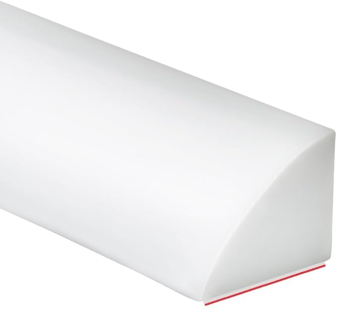 Duzzy 98 Inch Flexible Quarter Round Molding, Silicone Rubber Peel and Stick Shower Water Barrier Suitable for the Shower Corner or Kitchen Countertop Sink and Cooktop