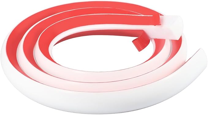 3/4 Inch Flexible Quarter Round Molding, 4.9Ft Trim Molding with Self Adhesive for Wall Tile Edge Floor Corner, Staircase Cabinet Tub (White)