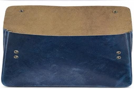 Leather File Folder Organizer Document Holder, File Case, A5 Binder, Envelope Portfolio, Portfolio,Spacious Leather Folio Laptop Sleeve Case for 13" 14" 15" Laptops,Macbook & Tablets (Blue)