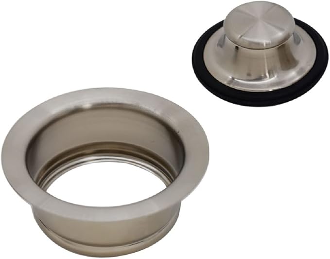 Westbrass D2089-20 4-1/4" Kitchen Sink Waste Disposal Drain Flange and Stopper, Stainless Steel