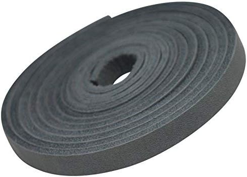 TOFL 3/8" Wide Flat Leather Cord – 72" (6 Feet) Long × 1/8" Thick (7-8oz) | Real Cowhide Leather Strips for Crafts | Smokey Gray