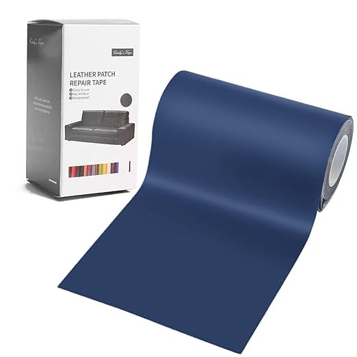 Leather Repair Tape Patch kit Dark Blue, 4 x 60 Self Adhesive Leather Patch for Couch,Sofa,Car Seat,Handbag,Furniture,Drivers Seat,Jacket, Computer Chair First Aid Vinyl Repair kit