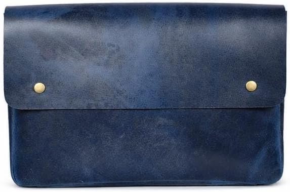 Leather File Folder Organizer Document Holder, File Case, A5 Binder, Envelope Portfolio, Portfolio,Spacious Leather Folio Laptop Sleeve Case for 13" 14" 15" Laptops,Macbook & Tablets (Blue)