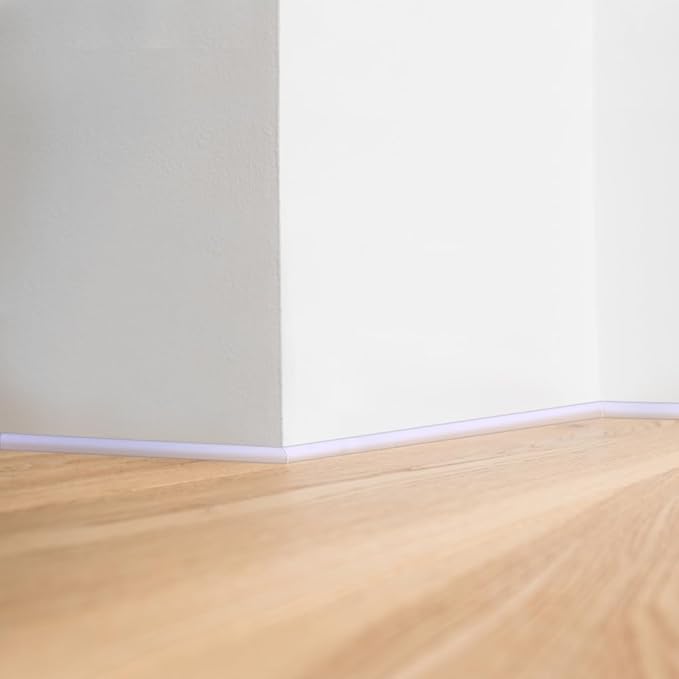 3/4 Inch Flexible Quarter Round Molding, 4.9Ft Trim Molding with Self Adhesive for Wall Tile Edge Floor Corner, Staircase Cabinet Tub (Transparent)