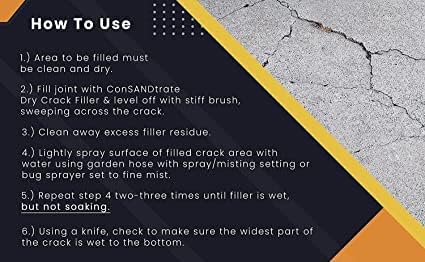 ConSandtrate Concrete Crack Filler - Tan - 2 LB (Single Bottle) for Filling in Concrete Cracks on driveways, walkways and patios