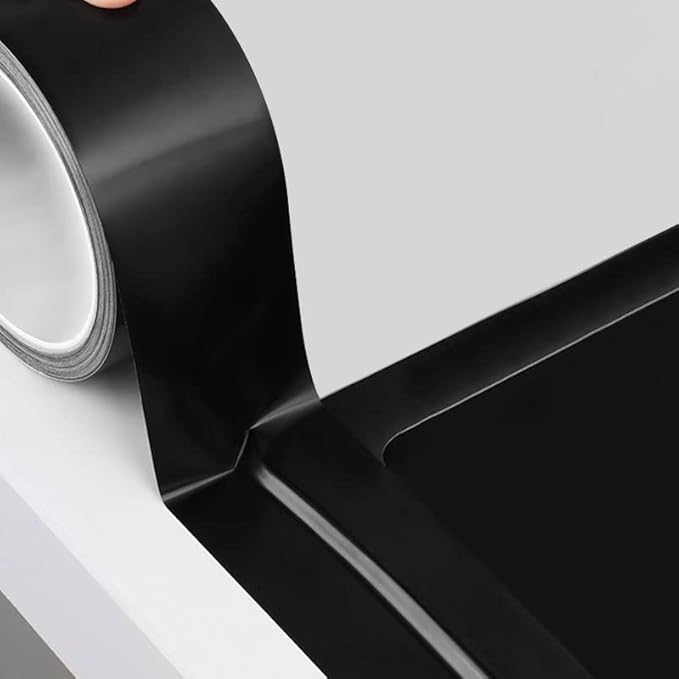 Caulk Tape Black 1.96 Inch x 33 Feet, Waterproof PMMA Caulking Strip Self Adhesive for Kitchen Sink Bathtub Bathroom Shower Toilet
