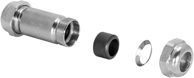 Eastman 3-7/8 Inch Long Pattern Compression Coupling, 1/2 Inch IPS, Galvanized Steel, 20562 (Pack of 2)