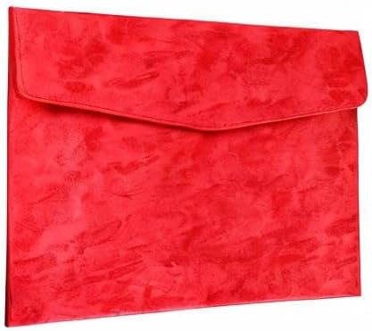 PU Leather A4 File Folder Document Holder Waterproof Portfolio Envelope Folder Case with Snap Closure Red