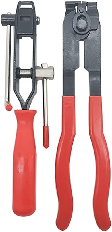 CV Boot Clamp Pliers CV Joint Ear Clamp Banding Tool with 12pcs Adjustable Axle Boot CV Joint Bands Drive Axle Shaft Joint Crimp Clamps Fit for Most Cars