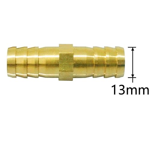 Da by 3 pcs 1/2" (13mm) Barb Splicer Mender Hose Brass Barb Fitting with 6 pcs Stainless Steel Pipe Clamps for Water/Fuel/Air