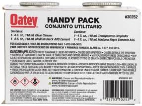 Oatey 30252 4 OZ Medium Black Cement 4OZ BLK ABS Weld Kit