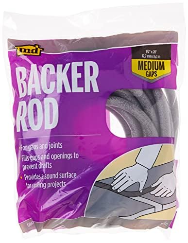 M-D Building Products - Versatile Gray Foam Backer Rod Set 1/2in x 20ft - Essential Caulk Saver for Sealing Concrete Gaps,Expansion Joints,and Crack Filling (71480),(Pack of 12)