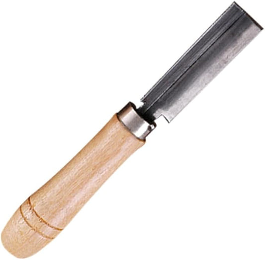 Wooden Handle Right-Angle Caulk Finishing Tool - Grout Scraper & Flexible Tube Cutter
