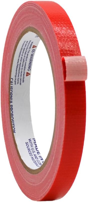 WOD DTC10 Advanced Strength Industrial Grade Red Duct Tape, 1/2 inch x 60 ft. Waterproof, UV Resistant For Crafts & Home Improvement