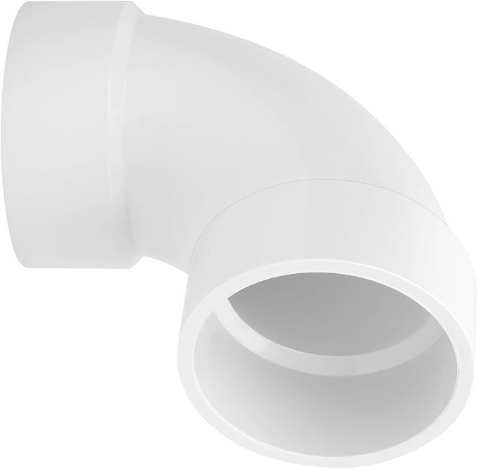 3" PVC DWV Sanitary 90-Degree Elbow (Socket x Socket) White SCH40 3" PVC DWV 90° Elbow Pipe Fittings Connectors for Drain, Waste, Vent