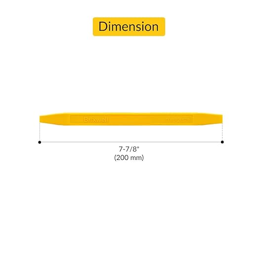 Tapered End Stick Tool, Plastic Construction, Yellow Finish, 7-7/8" Length, Non-Scratch Hand Tool for Caulk, Sealant, Vinyl Window Channels, Mixing, Glazing - Pack of 100