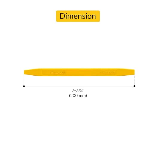 Tapered End Stick Tool, Plastic Construction, Yellow Finish, 7-7/8" Length, Non-Scratch Hand Tool for Caulk, Sealant, Vinyl Window Channels, Mixing, Glazing - Pack of 10