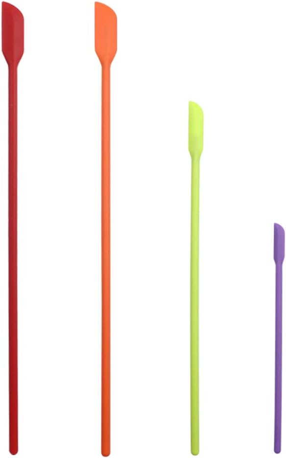Mini Spatula Silicone Small for Makeup Spatula- Thin Jar ，for Thin Jar/Kitchen Bottles/Cosmetic Bottles 4Pack (Multicolor)