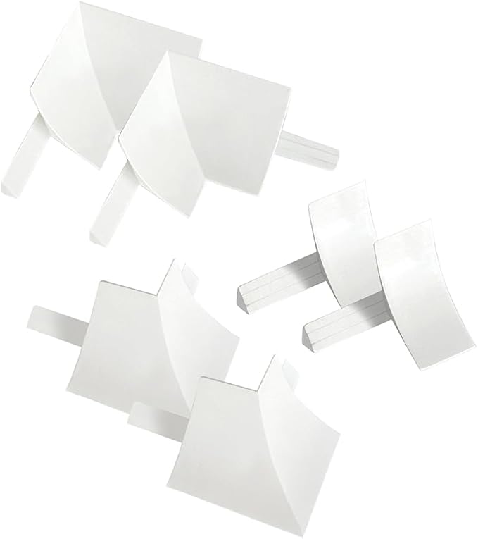 InstaTrim Corner & End Caps - Six White 1/2" Wide Trim Corner and End Pieces - Finishing Caps for Corners & Exposed Ends - Paintable