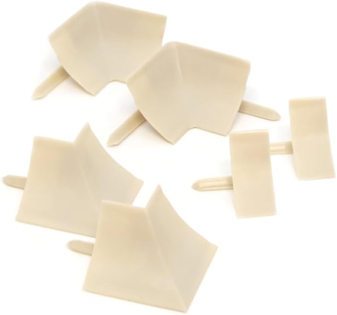 InstaTrim Corner & End Caps - Six Ivory 1/2" Wide Trim Corner and End Pieces - Finishing Caps for Corners & Exposed Ends - Paintable