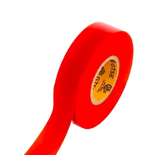 GTSE Red Electrical Tape, 3-Pack – Waterproof, Industrial Grade Vinyl, 3/4 in x 66ft– Strong Self-Adhesive PVC Electric Tape for Wire Insulation, 7 Mil, 600V – UL/CSA Listed