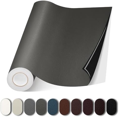Leather Repair Patch, 35X79 Inch Self Adhesive Leather Repair, Large Vinyl Patch Tape for Couches, Furniture, Car Seats, Cabinets, Wall, Handbags （35X79 Inch, Dark Grey）