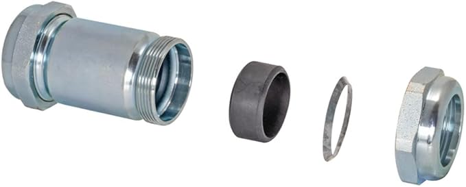 Eastman 4-5/8 Inch Long Pattern Compression Coupling, 1-1/4 Inch IPS, Galvanized Steel, 20568