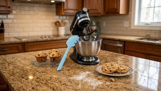 Silicone Spatula ONE Mixer Beater Scraper and Spatula, Glacier Blue