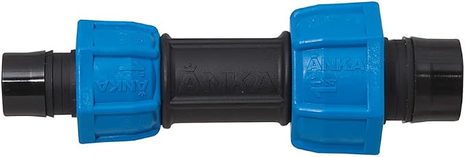 Watts ARSC1141 ANKA Series High Pressure Poly-Pipe Reducing Straight Coupling, 1-1/4" x 1" Black Fitting w/Blue Tapered Nut Seals, High Grade Glass Fiber Reinforced Nylon, Agriculture & Irrigation
