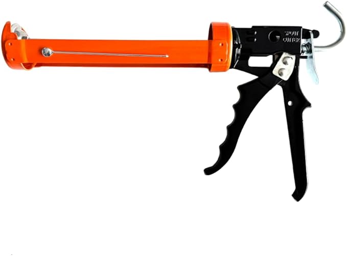 Zeluga 25-210 10 oz. Smooth Hex Rod Cradle Caulking Gun with Spout Cutter, Orange