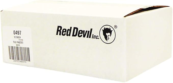 Red Devil 0497 Tile Paste Adhesive - Easy to Use, Permanent Bond for Mosaic, Plastic & Ceramic Tiles - 5.5 Fl. Oz., Tile Glue, White, Made in USA, Pack of 12