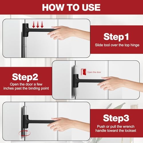 Vdsfand Door Hinge Adjustment Tool Multi-Size Hinge Gap Adjusting Wrench Kit Heavy Duty Door Hinge Repair Tool for Residential and Commercial Use