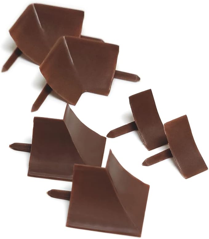 InstaTrim Corner & End Caps - Six Dark Brown 1/2" Wide Trim Corner and End Pieces - Finishing Caps for Corners & Exposed Ends - Paintable
