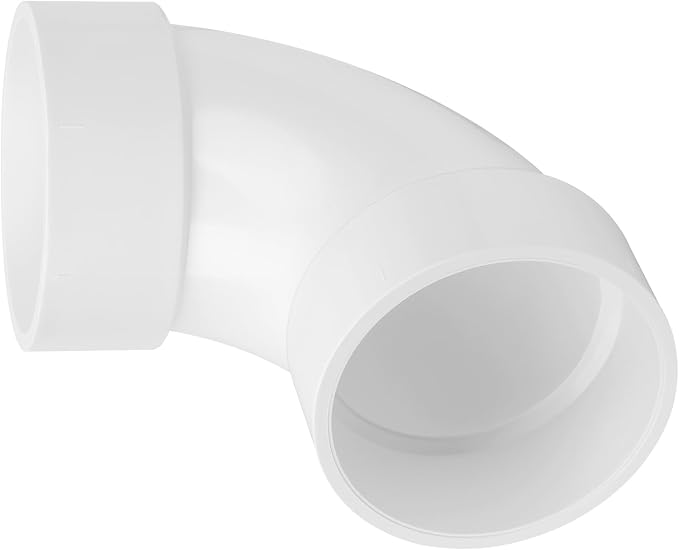 4" PVC DWV Sanitary 90-Degree Elbow (Socket x Socket) White SCH40 4" PVC DWV 90° Elbow Pipe Fittings Connectors for Drain, Waste, Vent