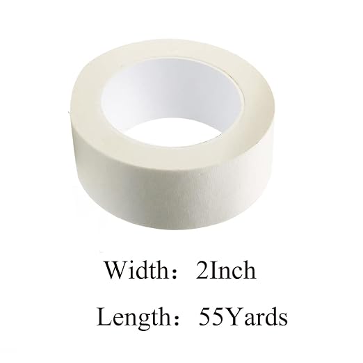 2 Inch Beige White Wide Masking Tape, 2 Inch X 55 Yard, 2 Rolls | Beige White Painters Tape
