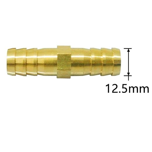 Da by 3 pcs 1/2" (12.5mm) Barb Splicer Mender Hose Brass Barb Fitting with 6 pcs Stainless Steel Pipe Clamps for Water/Fuel/Air