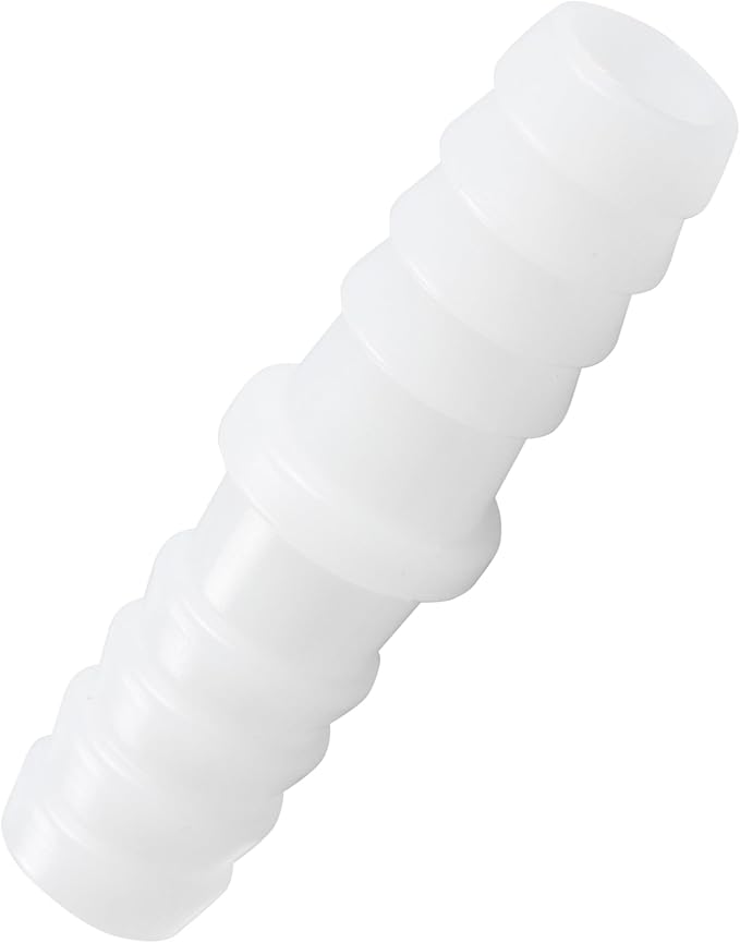 12Pcs 1/2" x 1/2" Plastic Hose Barb Fittings, Barbed Splicer Mender Joint Adapter Union Connectors for Aquarium, Household, Fuel, Gas, Liquid, Air Hose Repair