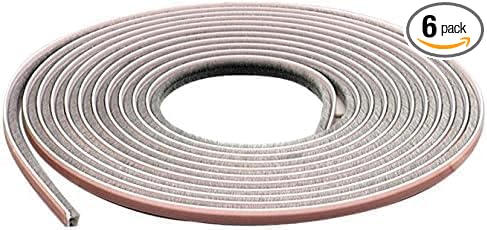 M-D Building Products, Gray 04267 M-D Epdm Adhesive Weather-Strip, 1/4 in W X 17 Ft L X 7/32 in H (Pack of 6)