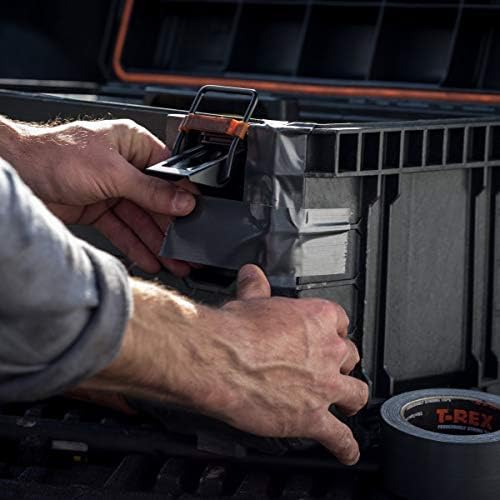 T-Rex Tape Heavy Duty Duct Tape with UV Resistant & Waterproof Backing for Ferociously Strong Repairs, 1.88" x 30 yd, Gunmetal Gray, 2 Rolls