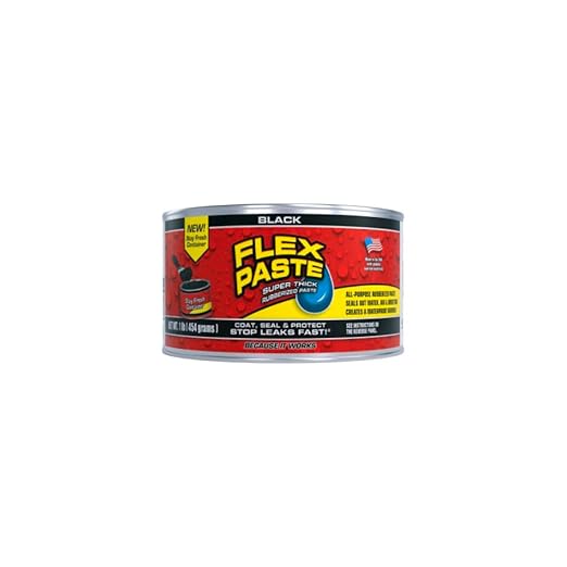 Flex Paste, Waterproof Paintable Putty, Spackle Sealant, Fill Gaps Cracks Holes - Block Out Water and Air - UV Resistant - Walls, Drywall, EPDM, Concrete, Roof, RV Repairs, Black, Half-Quart