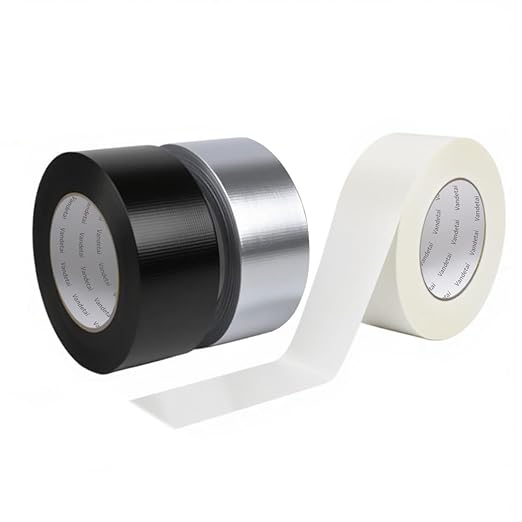 Duct Tape Heavy Duty Waterproof, Strong Adhesive Silver Duct Tape Bulk for Indoor Outdoor Repairs, DIY Work, Tear by Hand (Black + Silver + White 3 Pack, 2 Inch x 33 Yards Total)
