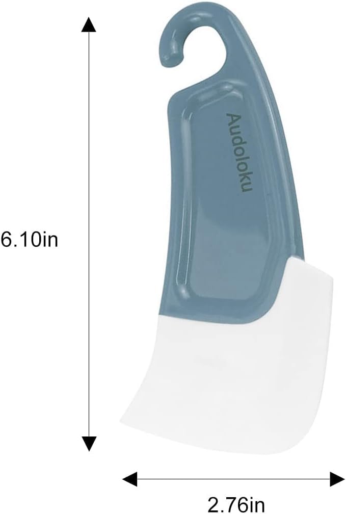 Silicone Pan Scraper Dish Cleaning Spatula Bowl Scraper Dish Scraper Non Stick Kitchen Scraper Pan Rubber Cleaning Spatula Pot Cleaning Tool 2 PCS (Green & Grey)