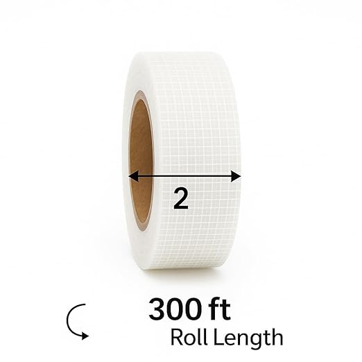 BPA Mesh Drywall Tape, 2 Inch x 300 Ft Roll – Self-Adhesive Fiberglass Joint Tape for Drywall Repair, Cracks, and Wall Reinforcement