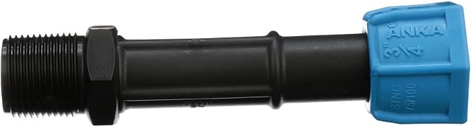 Watts AMA34 ANKA Series High Pressure Poly-Pipe Male NPT Adapter, 3/4" x 3/4" Black Fitting w/Blue Tapered Nut Seal, High Grade Glass Fiber Reinforced Nylon, Agriculture & Irrigation