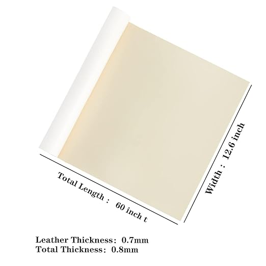 Leather Repair Patch Kit for Furniture 12.6 x 60 inch Ivory White Waterproof Durable Leather Tape,Self-Adhesive Leather Patches for Couches,Sofa,Car Seat,Vinyl Chairs, Fabric Fix Etc.